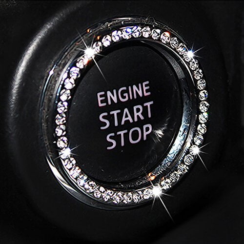 Car Engine Start Stop Push Button Knob Key Switch Decor Bling Ring Accessories Car Engine Start Stop Push Button Knob Key Switch Decor Bling Ring Accessories